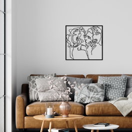 Wallity Kiss Me 1 Escultura de pared decorativa de metal negra
